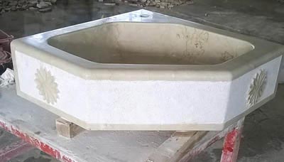 lavabo angolare in botticino