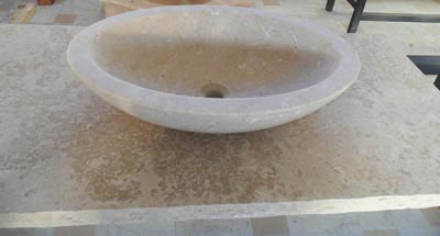 lavabo in pietra botticino