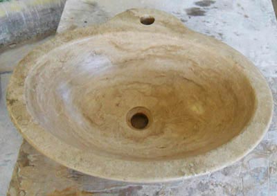 Lavabo in pietra travertino