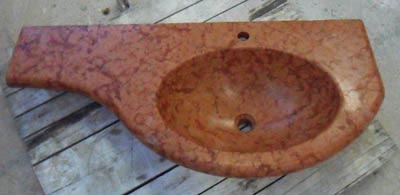 Lavabo da bagno in rosso asiago Lavorazione Marmi a Venezia: Marmi Piccolo